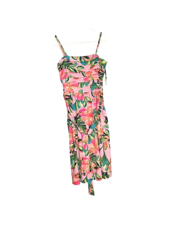 Kensie Dresses & Skirts - Kensie Floral Pleated Midi Dress Pink Green A-Line Size 4 NWT Summer Boho